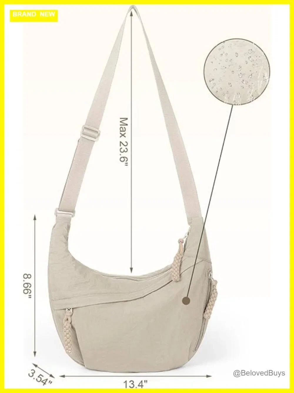 Nylon Crescent Shoulder Tote Hobo Crossbody Bag Sling Dumpling Purse